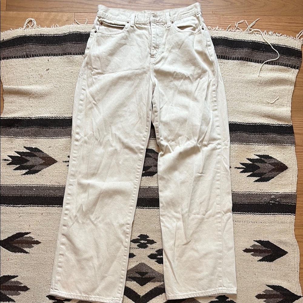 Uniqlo cream wide leg pant